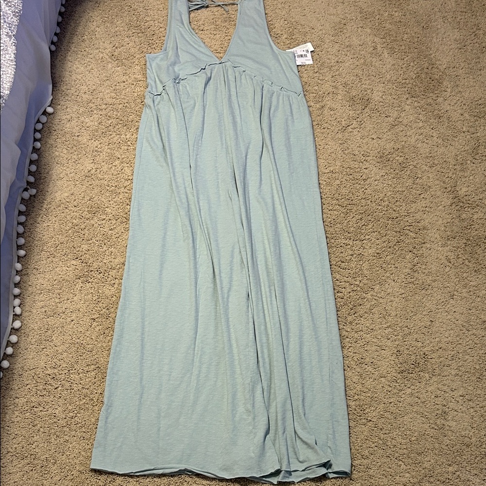 Light Blue Sleeveless Maxi Dress